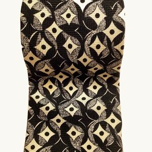 2/$30 CRICKETEER Black/Cream Abstract Silk Tie Eclectic Grandpa Style